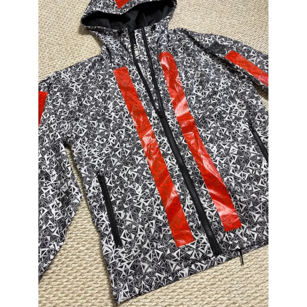 Onitsuka Tiger x Andrea Pompilio Geometric Print Hooded Windbreaker Jacket